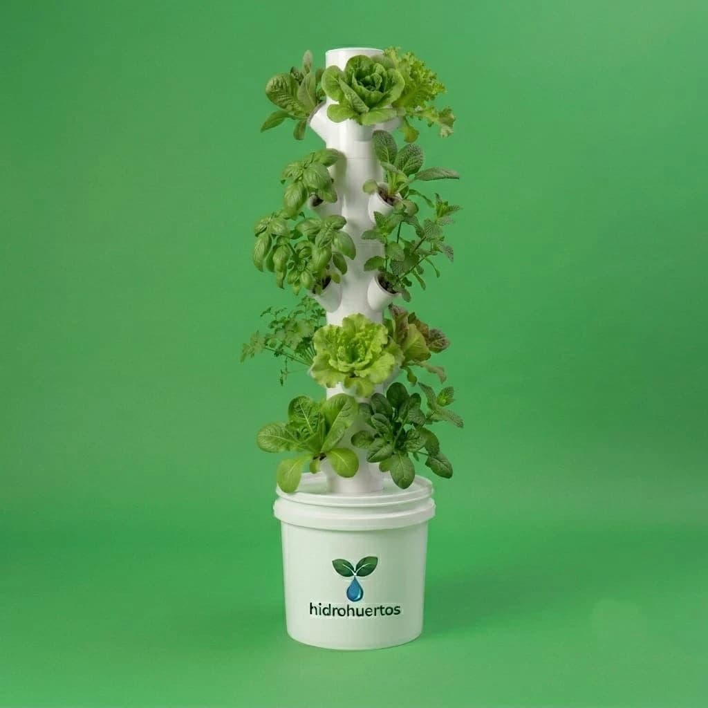 Sistema hidropónico casero con lechugas frescas